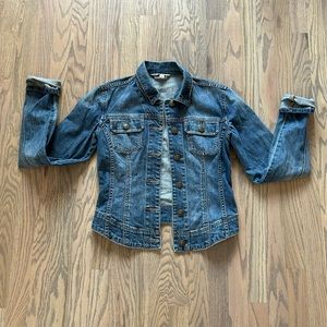 Cabi long sleeve shirt jacket long rolled sleeves with button front